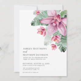 Invitación Floral Orchid Tropical Wedding