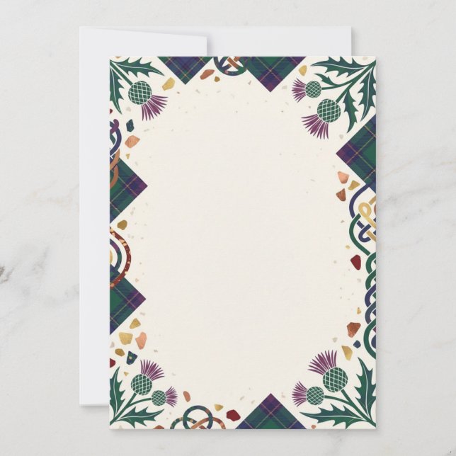 Invitación floral oscura con texto personalizable (Anverso)