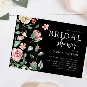 Invitación Floral Oscura de Primavera Desayuno Nupcial Botá