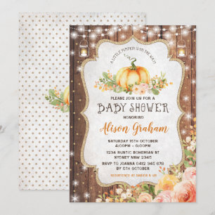 Invitación Floral otoñal Rustic Fall