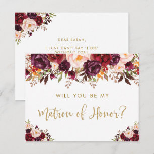 Invitación Floral otoñal será mi atrón de honor