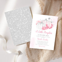 Floral otoñal un pequeño Chica de calabaza Baby Sh