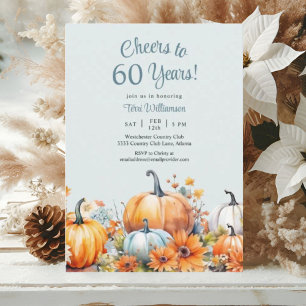 Invitación Floral otoño 60º cumpleaños saludos a 60 años