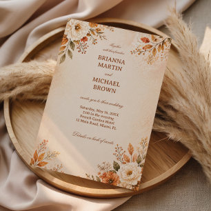 Invitación Floral Otoño Cálido