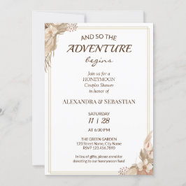 Invitación Floral Pampa Grass Honeymoon Shower Invitation