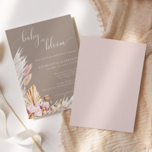 Invitación Floral Pampas bebé de hierba en flor BABY SHOWER