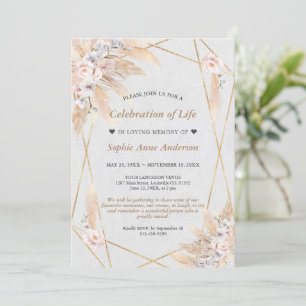Invitación Floral Pampas Grass Celebración del Monumento a la