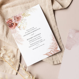 Invitación Floral Pampas Grass Terracotta Script Boda