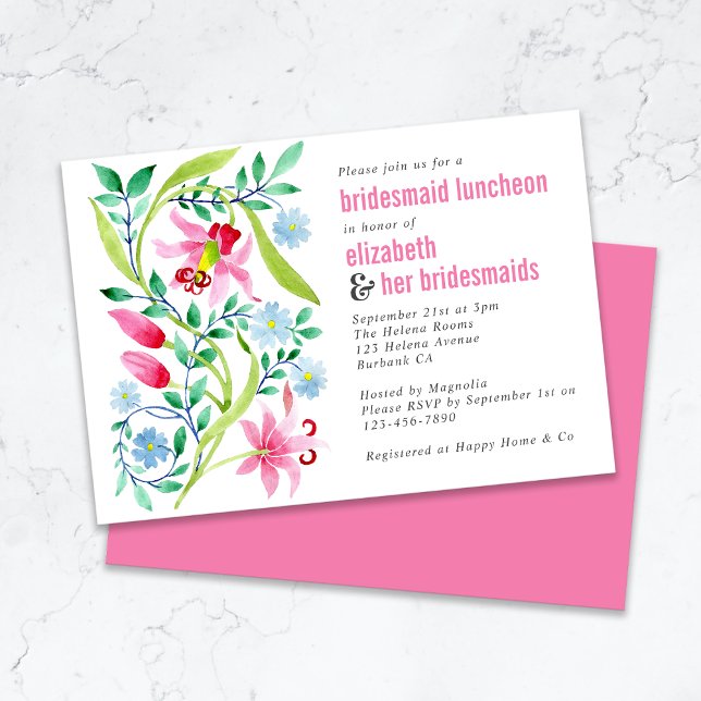 Invitación floral para almuerzo de dama de honor c (Subido por el creador)