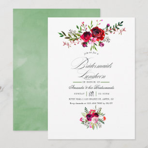 Invitación floral para almuerzo de damas de honor