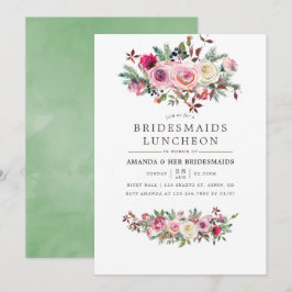 Invitación floral para almuerzo de damas de honor 