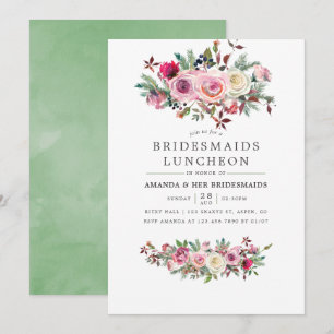 Invitación floral para almuerzo de damas de honor