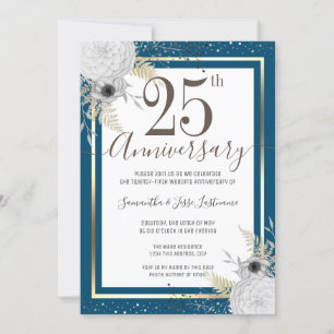 Invitación floral para aniversario de bodas número