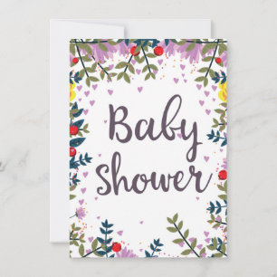 Invitación floral para baby shower