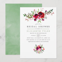 Invitación floral para baby shower de boda de otoñ