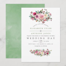 Invitación floral para boda de invierno