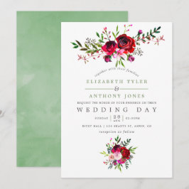 Invitación floral para boda de otoño