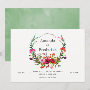 Invitación floral para boda de otoño
