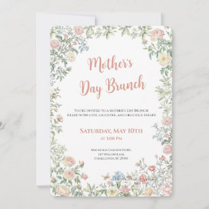 Invitación Floral para Brunch del Día de la Madre