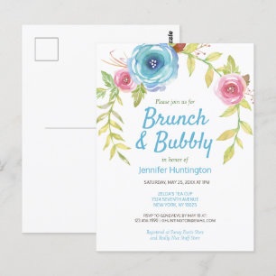 Invitación floral para desayuno nupcial con champá