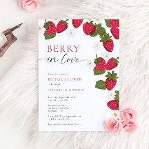 Invitación Floral para Despedida de Soltera Fresa 