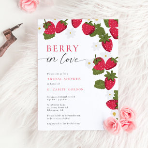 Invitación Floral para Despedida de Soltera Fresa