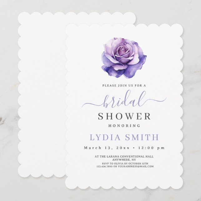 Invitación floral para despedida de soltera, minim (Anverso / Reverso)