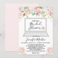 Invitación floral para ducha de novia virtual