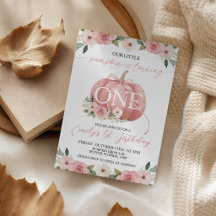 Invitación floral para el 1er cumpleaños de la cal