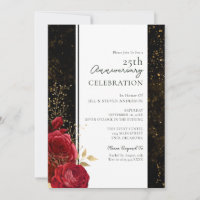 Invitación floral para el 25º aniversario de bodas