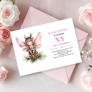 Invitación floral para el tercer cumpleaños de la