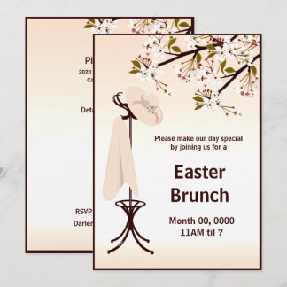 Invitación floral para Fiestas de Brunch de Pascua