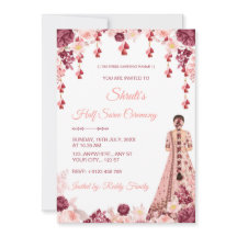 Invitación floral para la ceremonia de Half Saree