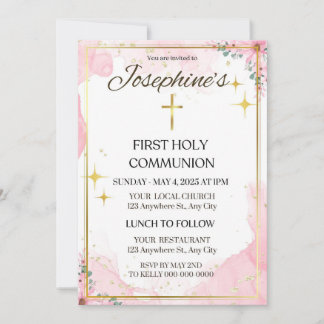 Invitación floral para la Primera Comunión