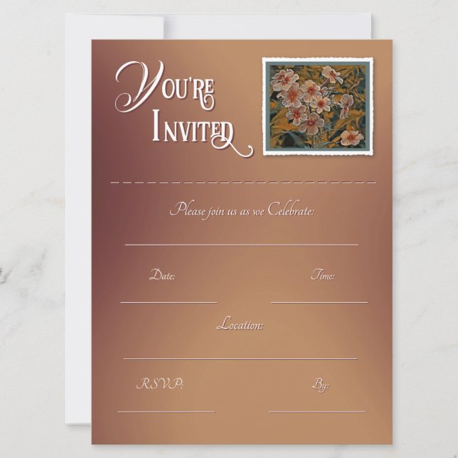 Invitación floral para rellenar (Anverso)