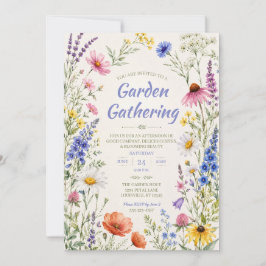 Invitación floral para reunión en el jardín de flo