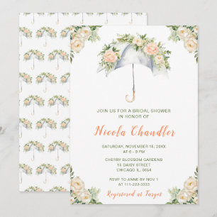 Invitación Floral Paraguas Bridal Shower