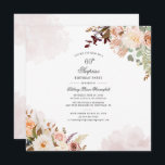 Invitación Floral Pastel 60º Fiesta de Sorpresa con guión de<br><div class="desc">Sorpresa 60th Birthday Party Pastel Floral Script Invitation que usted puede fácilmente personalizar con su nombre y detalles específicos del fiesta. Redestinar completamente a otros eventos y celebraciones especiales si pulsa el botón "Personalizar este" anidado bajo el botón "Personalizar". Flores de color pastel y verde, esto hace una plantilla de...</div>