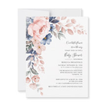 Floral Pastel de color azul rosado Baby Shower