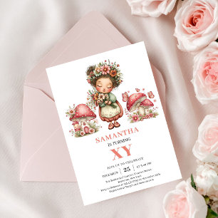 Invitación Floral Pastel para el Tercer Cumpleaños