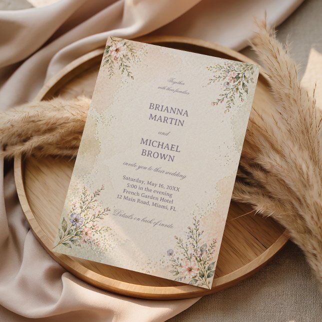 Invitación Floral Pastel Suave (Subido por el creador)