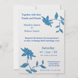 Invitación Floral pelorosa azul oriental