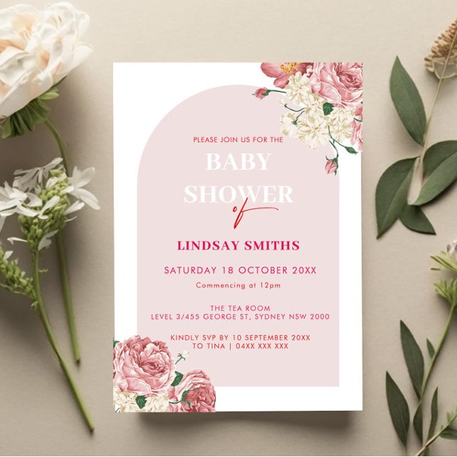 Invitación Floral Peonies y Rosas Ducha bebé (Subido por el creador)