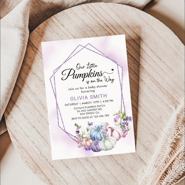 Invitación Floral Pequeña Calabaza Caída Baby Shower (Subido por el creador)