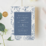 Invitación Floral Periwinkle Elegant Wedding<br><div class="desc">Floral Periwinkle Elegant Wedding Invitation</div>