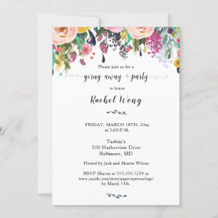 Invitación Floral personalizada que se desvía foto Fiesta