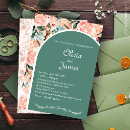 Invitación Floral personalizadas hermosas de color burgundy o