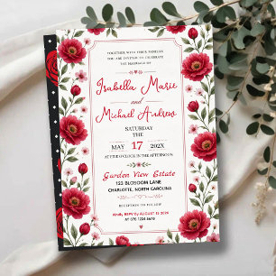 Invitación Floral  Pink Botanical Elegant Garden