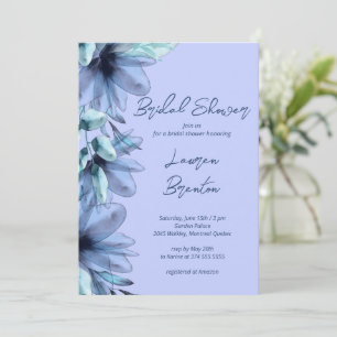 Invitación Floral polvorienta violeta azul Bridal Shower