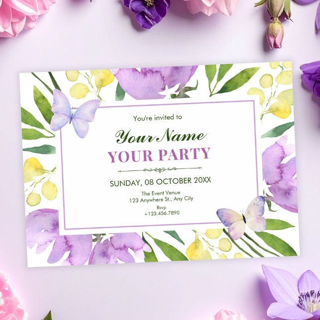 Invitación Floral primaveral colorido  (Subido por el creador)